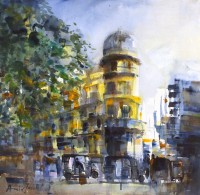 Amir Jamil, 18 x 18 Inch, Acrylic On Canvas, Cityscape Painting, AC-AJM-024